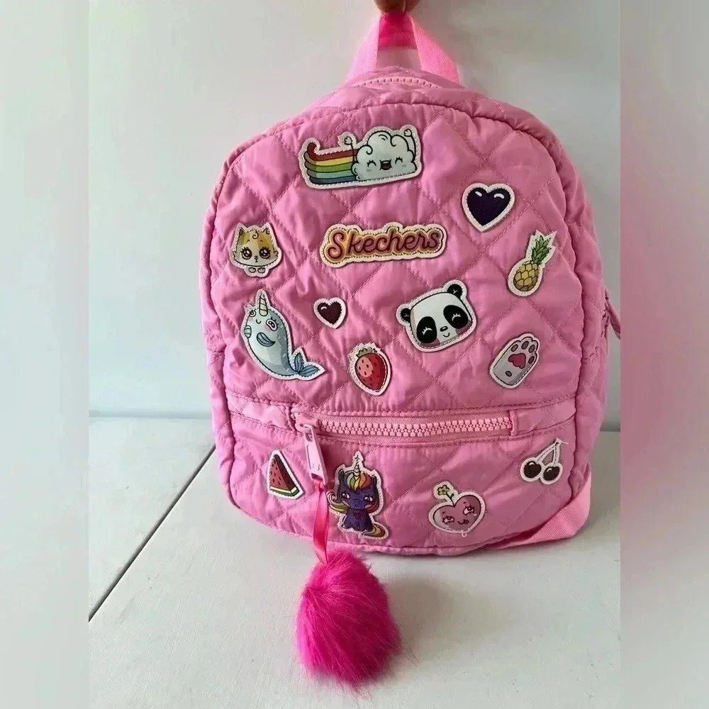 SketchersPink Jr Adventure Backpack With Patches